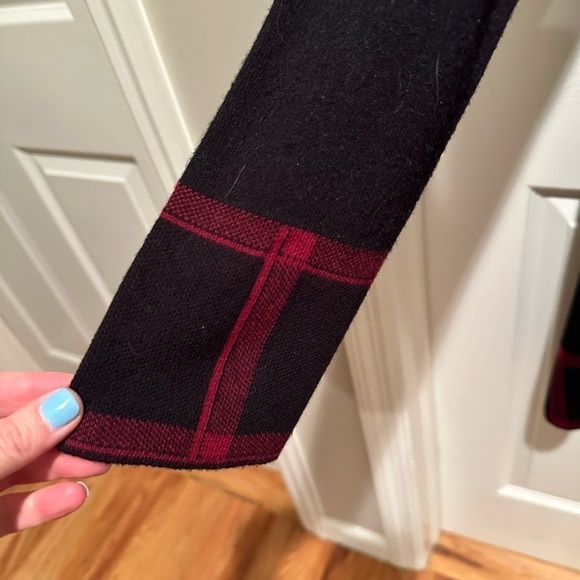 NWT Cynthia Rowley Black Sweater Dress Large Red Accents - Picture 6 of 7